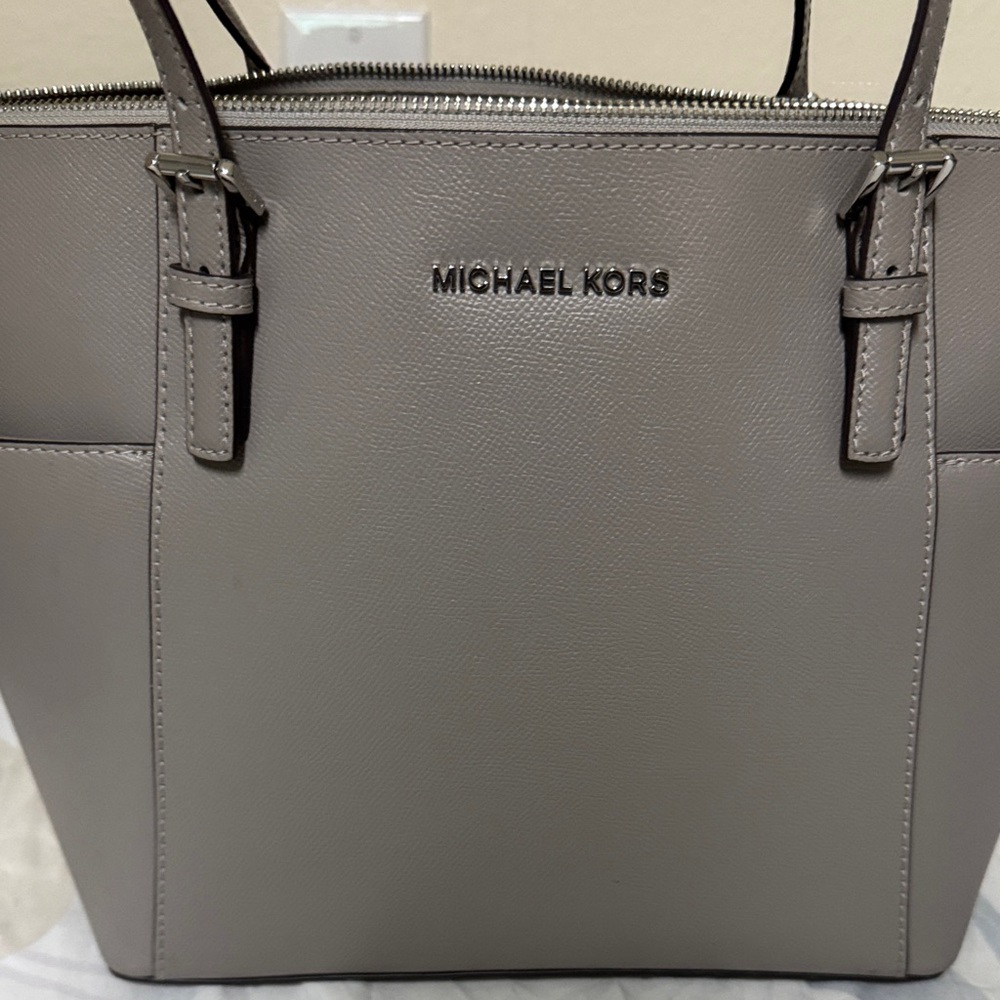 Michael Kors Gray Pebbled Leather Tote